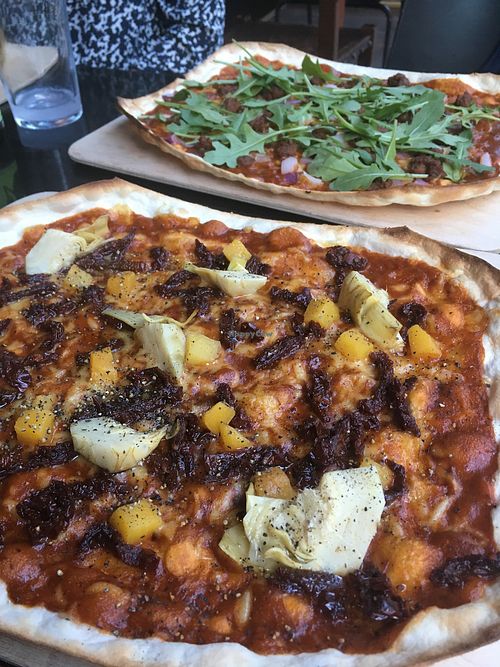 Vegan flamebreads at Iggys' Bar & Food Joint in Helsinki