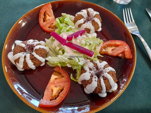 Falafel. They give you the choice of having it on a plate or in a more traditional pitta wrap. at Falafelmania - Restaurante Vegetariano y Vegano Oriental in Alicante
