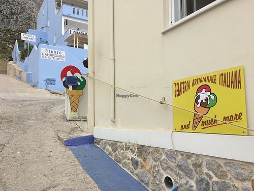 Entrance at Gelateria Italiana Artigianale in Kalymnos