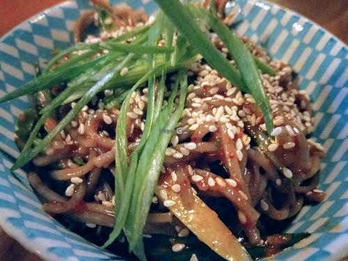 Soba noodle salad, with gochujang and pear dressing at Something at The Glad Cafe in Glasgow