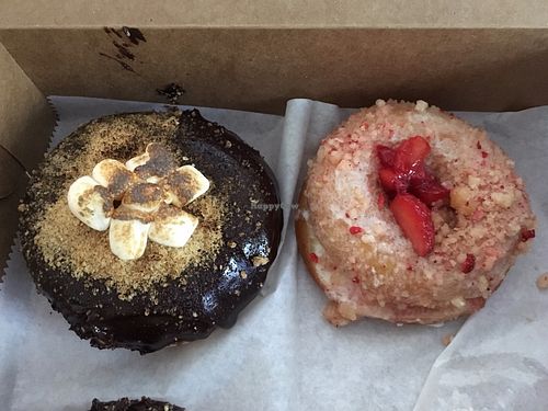 S'mores and strawberry shortcake donuts at Misfit Doughnuts & Treats in Rochester