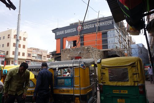 that's how it looks like from the outside at Shahi Samosa in Jodhpur