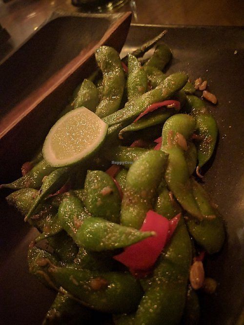 Garlic, chilli, lime edamame cooked with coconut oil - amazing! at Kismet Restaurant & Lounge in Ubud