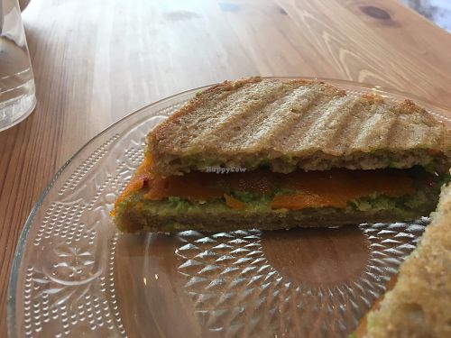 grilled "cheese" with avocado at Rosie's Eatery in Toronto
