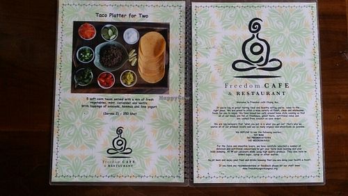 menu 1 at Freedom Healthy Cafe and Juice Bar in Chiang Mai