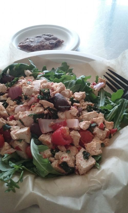 Vegan tofu scramble and oatmeal cookie at Cafe Romeo in New Haven