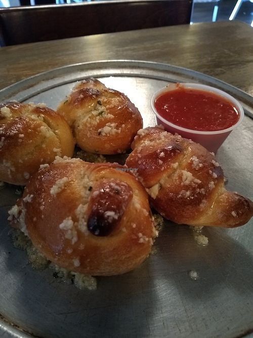 Vegan garlic knots at Slice in Sewell