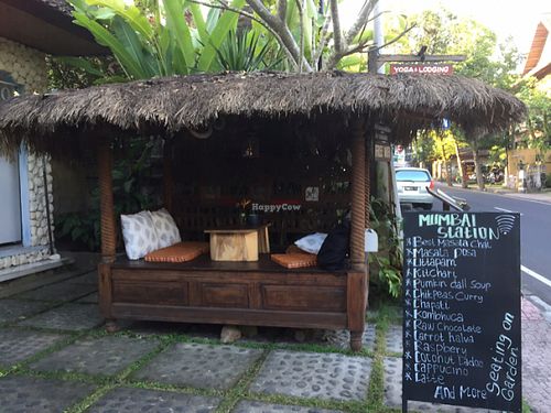 front of cafe at Mumbai Station in Ubud