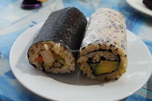 Vegan tofu sushi. at Fundies Wholefoods Cafe - Byron Bay in Byron Bay