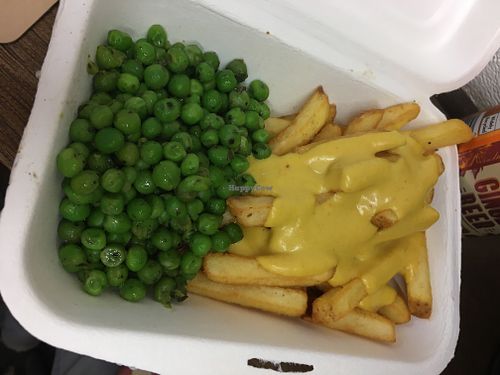 peas + cheesy chips at Young Vegans - Online only in East London