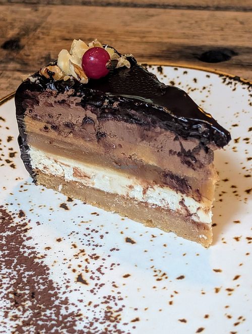 Snickers cake at Seva Table in Dubai