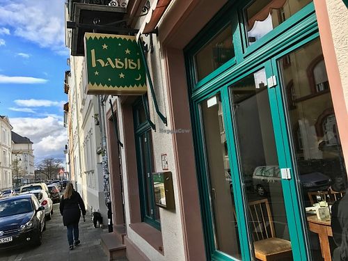 outisde (quiet side street, 5 mins from city center) at Cafe Habibi in Darmstadt