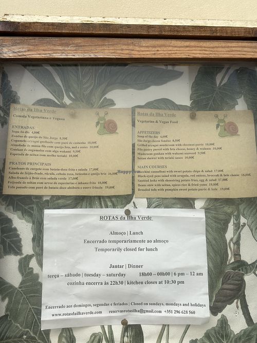 Temporarily closed for lunch (07/25)  at Rotas da Ilha Verde in Sao Miguel