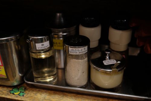 Condiments at Kyushu Jangara Ramen - Akihabara in Tokyo