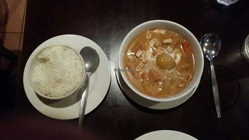 massaman curry with rice at PingAn Veggie Time in Bowden
