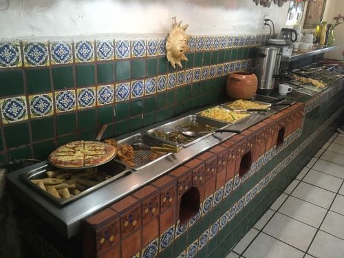 The hot buffet.  Not huge, but satisfying. at El Jardin Buffet Nutricional Vegetariano in Guadalajara
