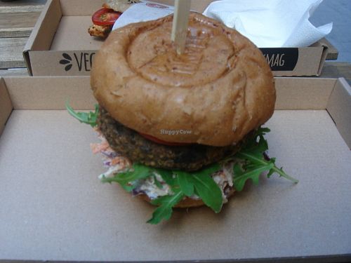 The burger at Tökmag Vegan Street Food in Budapest