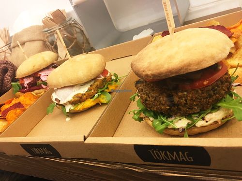 Assortement of burgers   at Tökmag Vegan Street Food in Budapest
