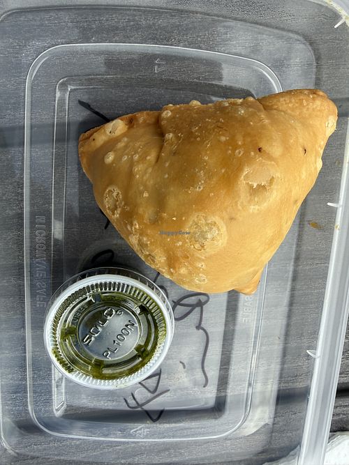 Vegan samosa  at Masala Box in Gladstone