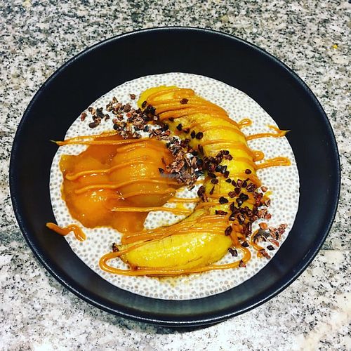 chia pudding at Bana in Tel Aviv