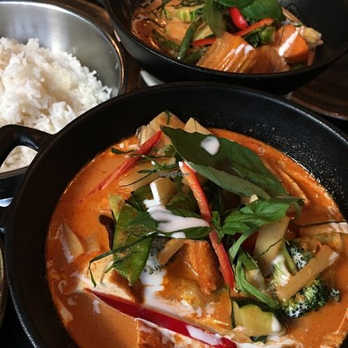 Some yummy vegan curries. at Red Koi Thai in Helsinki