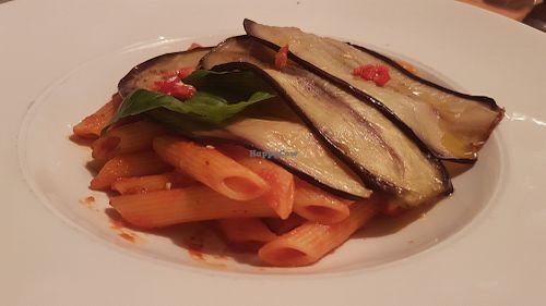 Penne alla Norma with eggplant, tomatoes and fresh basil at Made in Sud in The Hague
