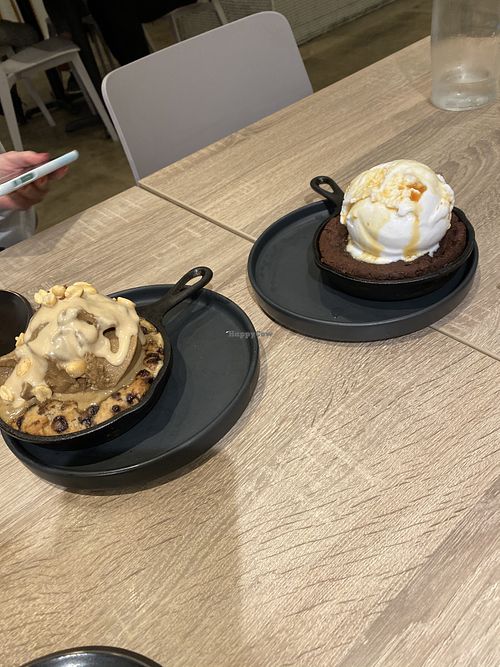 Vegan dessert cookie and brownie  at Beyond Sushi in New York City