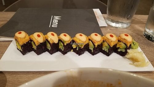 mango black rice sushi at Beyond Sushi in New York City