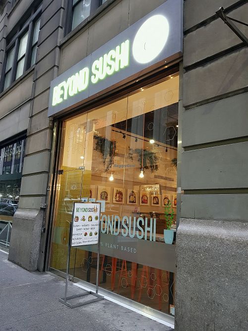 Exterior of 37th Street branch at Beyond Sushi in New York City