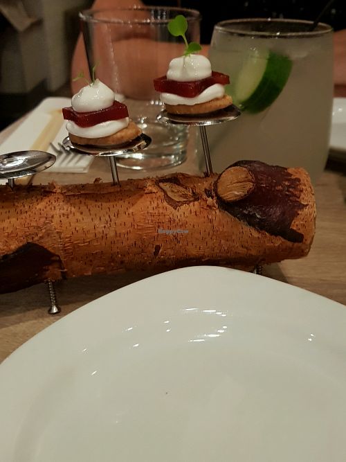 an amuse-bouche, provided free before the meal at Beyond Sushi in New York City