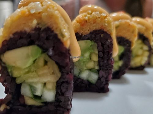 Mango black rice sushi at Beyond Sushi in New York City