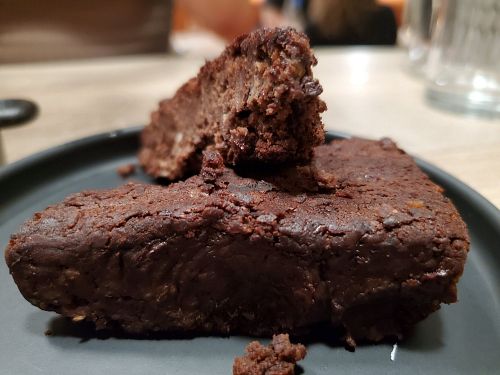 Sweet potato brownie at Beyond Sushi in New York City