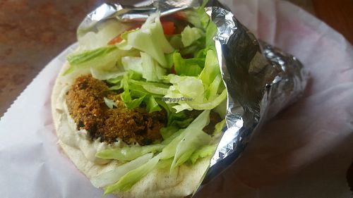 falafel wrap with humus at Aladdin's Cafe - 32nd Ave in Fargo