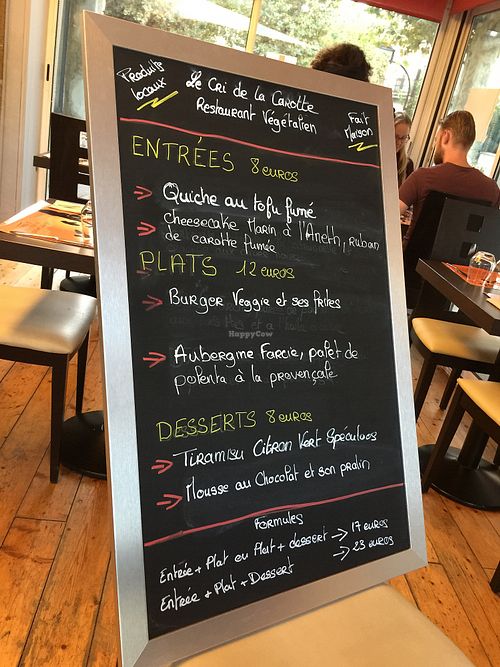 Menu du jour :) at Le Cri de la Carotte in Puisserguier