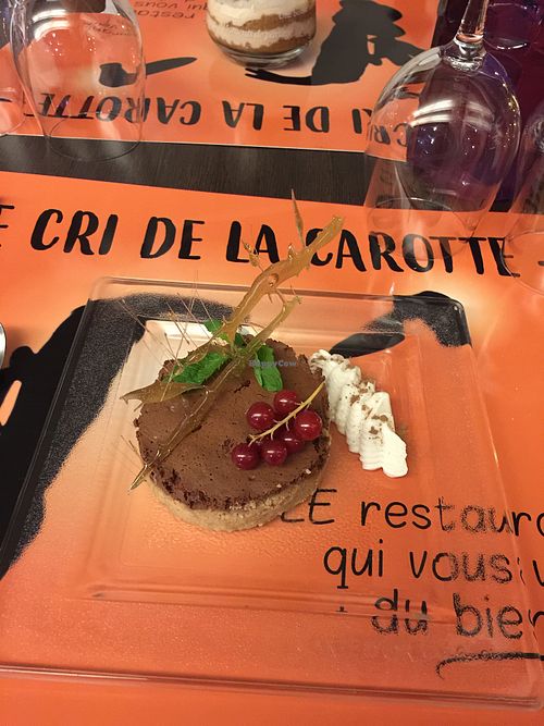 Terrible mousse au chocolat et son biscuit croustillant :) at Le Cri de la Carotte in Puisserguier