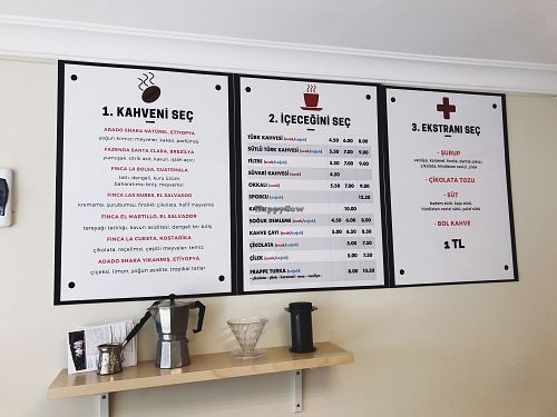 Menu at Seremoni in Izmir