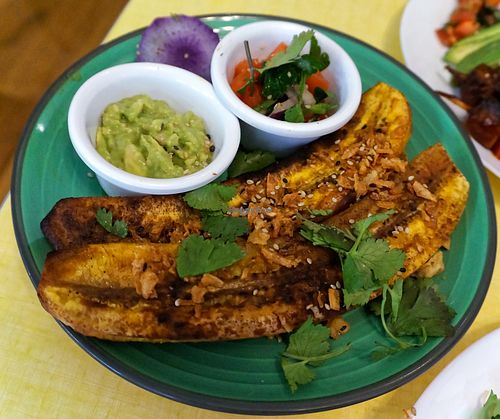 Roasted plantains at Jah Jah in Paris