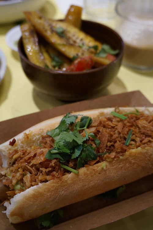 Hot Dog & Banana Plantains (side dish) at Jah Jah in Paris
