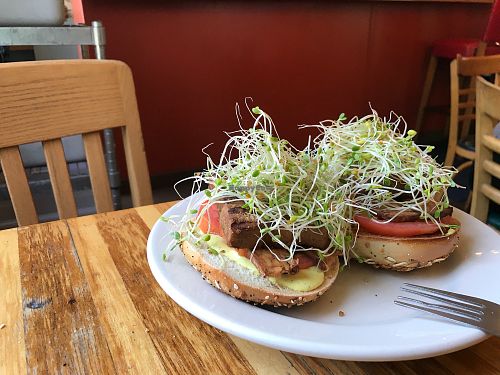 Bagel Benedict. Awesome! at Cafe Evolution in Florence