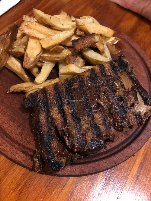 Looks very real!! at La Reverde Parrillita Vegana in Buenos Aires