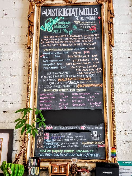 Menu March 2019 at The District at Mills 50 in Orlando