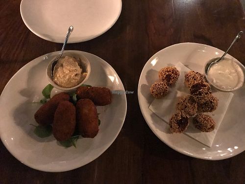 fried eggplants & beetroot falafel  at Daizy in Zurich
