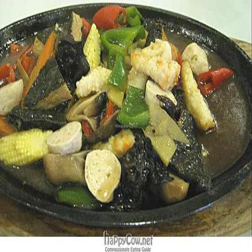 Seafood hot plate at A Foo Vegetarian Restaurant in Kota Kinabalu