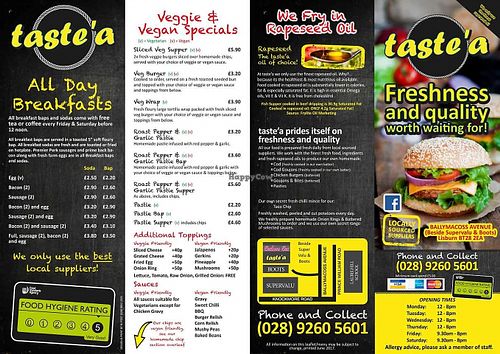 Great Vegan and Veggie options   at Taste'a in Lisburn