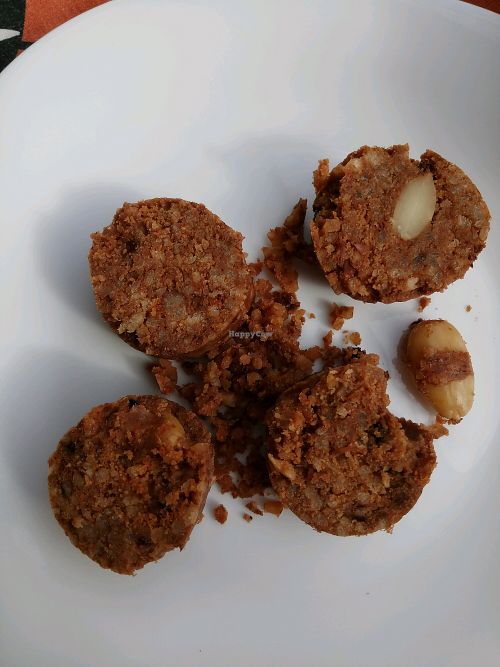 home made chorizzo  at Soja y Pimenton - Vegan Argentinian BBQ in Lanzarote