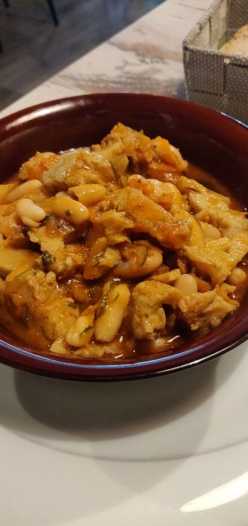 Seitan with beans. Was ok. at Nirvana in Florence