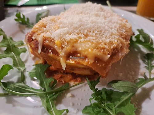 Vegan lasagne at Nirvana in Florence