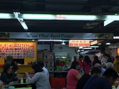 Shop front on food court at Liew Chai Vegetarian in Kota Kinabalu