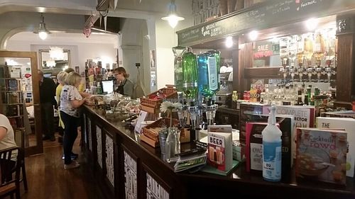 bar area at Octavo's Book Cafe and Wine Bar in Cardiff