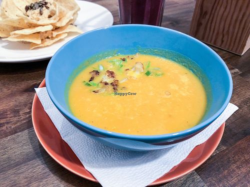 Pumpkin soup at Natureza in Prague